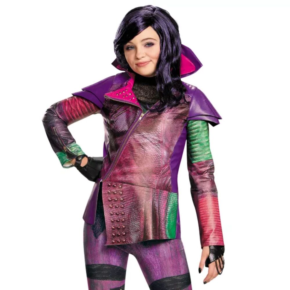 Disney Descendants Mal Deluxe Costume Jacket Faux Leather Girls Sz S 4-6X